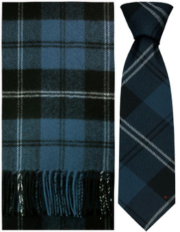 Ramsay Blue Ancient Tartan Brushwool Scarf & Tie Gift Set Scottish Clan