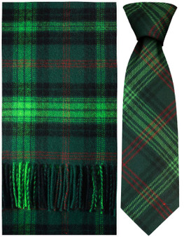 Ross Hunting Modern Tartan Brushwool Scarf & Tie Gift Set Scottish Clan