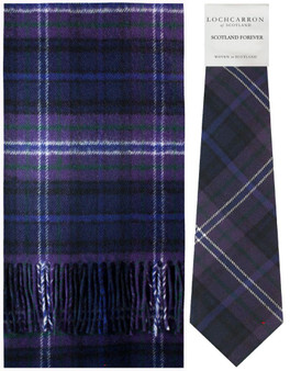 Scotland Forever Modern Tartan Brushwool Scarf & Tie Gift Set Scottish Clan