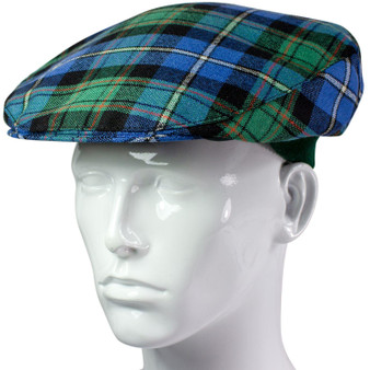 Mens Tartan Flat Cap MacRae Hunting Ancient Tartan Plaid Design Mens and Womens One size Elasticated Band Comfort Fit Scottish Made