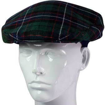 Mens Tartan Flat Cap Russell Modern Tartan Plaid Design Mens and Womens One size Elasticated Band Comfort Fit Scottish Made