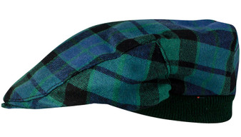 Mens Tartan Flat Cap MacKay Ancient Tartan Plaid Design Mens and Womens One size Elasticated Band Comfort Fit Scottish Made