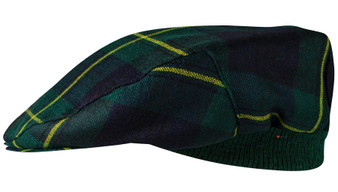 Mens Tartan Flat Cap Johnston Modern Tartan Plaid Design Mens and Womens One size Elasticated Band Comfort Fit Scottish Made