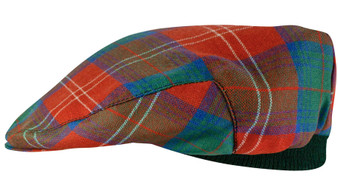 Mens Tartan Flat Cap Chisholm Ancient Tartan Plaid Design Mens and Womens One size Elasticated Band Comfort Fit Scottish Made