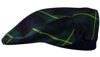 Mens Tartan Flat Cap Gordon Modern Tartan Plaid Design Mens and Womens One size Elasticated Band Comfort Fit Scottish Made