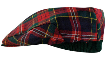 Mens Tartan Flat Cap MacPherson Modern Tartan Plaid Design Mens and Womens One size Elasticated Band Comfort Fit Scottish Made