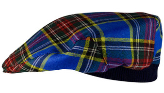 Mens Tartan Flat Cap MacBeth Modern Tartan Plaid Design Mens and Womens One size Elasticated Band Comfort Fit Scottish Made
