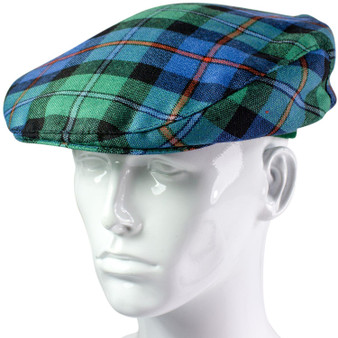 Mens Tartan Flat Cap Campbell of Cawdor Ancient Tartan Plaid Design Mens and Womens One size Elasticated Band Comfort Fit Scottish Made