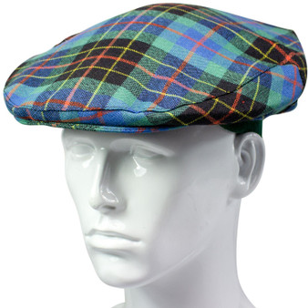 Mens Tartan Flat Cap Brodie Hunting Ancient Tartan Plaid Design Mens and Womens One size Elasticated Band Comfort Fit Scottish Made