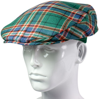 Mens Tartan Flat Cap MacFarlane Hunting Ancient Tartan Plaid Design Mens and Womens One size Elasticated Band Comfort Fit Scottish Made