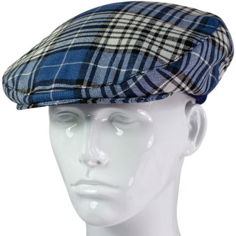 Mens Tartan Flat Cap Napier Modern Tartan Plaid Design Mens and Womens One size Elasticated Band Comfort Fit Scottish Made