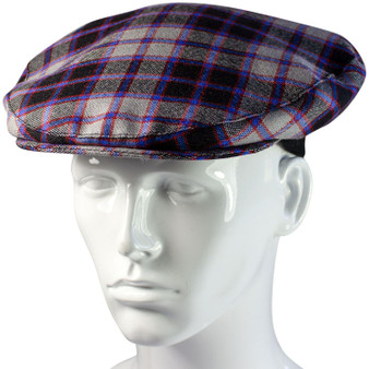 Mens Tartan Flat Cap MacPherson Hunting Modern Tartan Plaid Design Mens and Womens One size Elasticated Band Comfort Fit Scottish Made