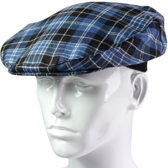 Mens Tartan Flat Cap Clark Ancient Tartan Plaid Design Mens and Womens One size Elasticated Band Comfort Fit Scottish Made