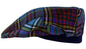 Mens Tartan Flat Cap Anderson Modern Tartan Plaid Design Mens and Womens One size Elasticated Band Comfort Fit Scottish Made