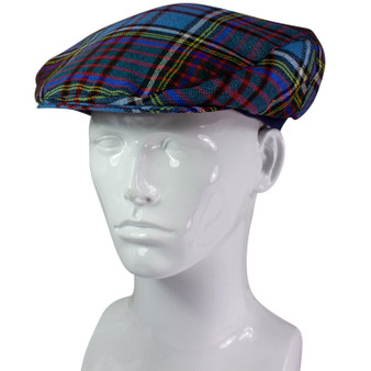 Mens Tartan Flat Cap Anderson Modern Tartan Plaid Design Mens and Womens One size Elasticated Band Comfort Fit Scottish Made