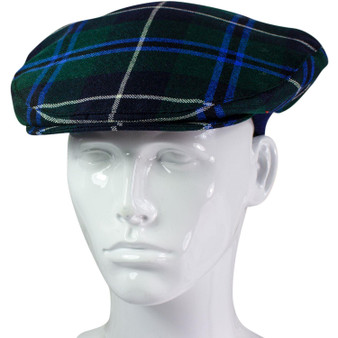 Mens Tartan Flat Cap Douglas Modern Tartan Plaid Design Mens and Womens One size Elasticated Band Comfort Fit Scottish Made