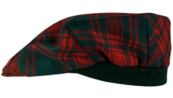 Mens Tartan Flat Cap Menzies Green Modern Tartan Plaid Design Mens and Womens One size Elasticated Band Comfort Fit Scottish Made