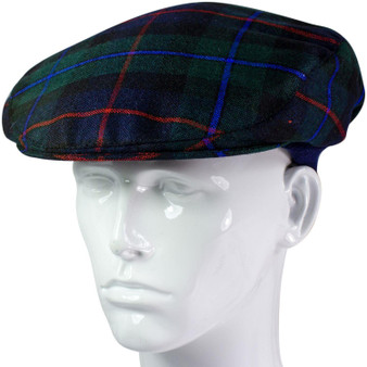 Mens Tartan Flat Cap Campbell of Cawdor Modern Tartan Plaid Design Mens and Womens One size Elasticated Band Comfort Fit Scottish Made