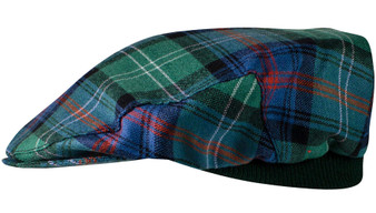 Mens Tartan Flat Cap Sutherland Old Ancient Tartan Plaid Design Mens and Womens One size Elasticated Band Comfort Fit Scottish Made