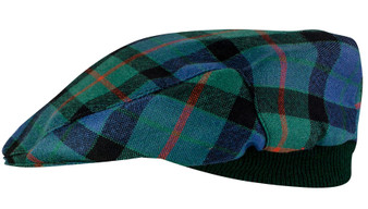 Mens Tartan Flat Cap Gunn Ancient Tartan Plaid Design Mens and Womens One size Elasticated Band Comfort Fit Scottish Made