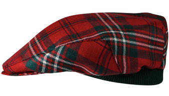 Mens Tartan Flat Cap Scott Modern Tartan Plaid Design Mens and Womens One size Elasticated Band Comfort Fit Scottish Made