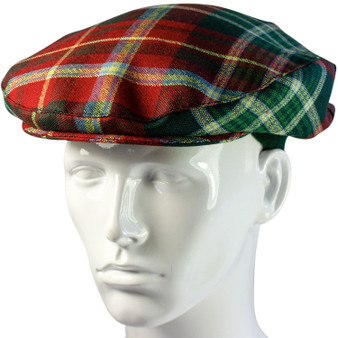 Mens Tartan Flat Cap New Brunswick Canadian Tartan Plaid Design Mens and Womens One size Elasticated Band Comfort Fit Scottish Made
