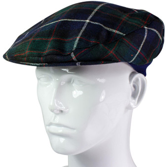 Mens Tartan Flat Cap MacRae Hunting Modern Tartan Plaid Design Mens and Womens One size Elasticated Band Comfort Fit Scottish Made