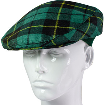 Mens Tartan Flat Cap Wallace Hunting Ancient Tartan Plaid Design Mens and Womens One size Elasticated Band Comfort Fit Scottish Made
