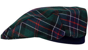 Mens Tartan Flat Cap Sinclair Hunting Modern Tartan Plaid Design Mens and Womens One size Elasticated Band Comfort Fit Scottish Made