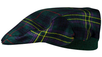 Mens Tartan Flat Cap Kennedy Modern Tartan Plaid Design Mens and Womens One size Elasticated Band Comfort Fit Scottish Made