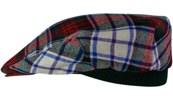 Mens Tartan Flat Cap MacDuff Dress Modern Tartan Plaid Design Mens and Womens One size Elasticated Band Comfort Fit Scottish Made