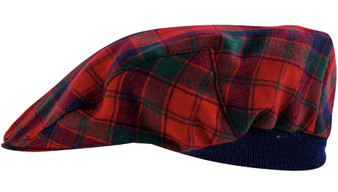 Mens Tartan Flat Cap Robertson Modern Tartan Plaid Design Mens and Womens One size Elasticated Band Comfort Fit Scottish Made