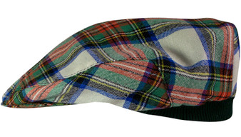 Mens Tartan Flat Cap Stewart Dress Ancient Tartan Plaid Design Mens and Womens One size Elasticated Band Comfort Fit Scottish Made