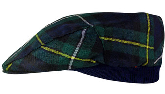 Mens Tartan Flat Cap Campbell of Argyll Modern Tartan Plaid Design Mens and Womens One size Elasticated Band Comfort Fit Scottish Made