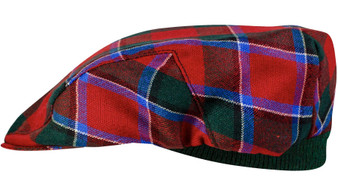 Mens Tartan Flat Cap Sinclair Modern Tartan Plaid Design Mens and Womens One size Elasticated Band Comfort Fit Scottish Made