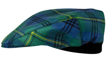 Mens Tartan Flat Cap Johnston Ancient Tartan Plaid Design Mens and Womens One size Elasticated Band Comfort Fit Scottish Made