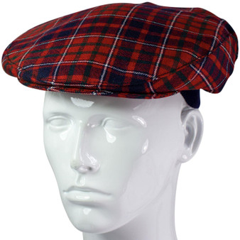 Mens Tartan Flat Cap Cameron of Lochiel Modern Tartan Plaid Design Mens and Womens One size Elasticated Band Comfort Fit Scottish Made