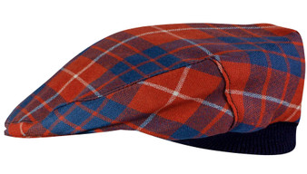 Mens Tartan Flat Cap Hamilton Ancient Tartan Plaid Design Mens and Womens One size Elasticated Band Comfort Fit Scottish Made