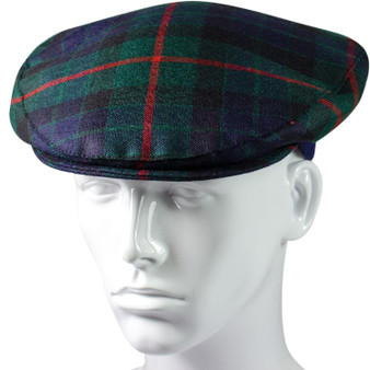 Mens Tartan Flat Cap Gunn Modern Tartan Plaid Design Mens and Womens One size Elasticated Band Comfort Fit Scottish Made