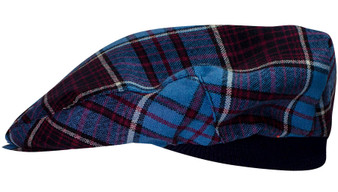 Mens Tartan Flat Cap Royal Canadian Air Force Modern Tartan Plaid Design Mens and Womens One size Elasticated Band Comfort Fit Scottish Made