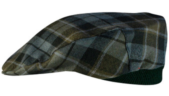 Mens Tartan Flat Cap Graham of Menteith Weathered Tartan Plaid Design Mens and Womens One size Elasticated Band Comfort Fit Scottish Made