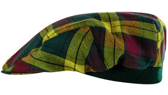 Mens Tartan Flat Cap MacMillan Old Modern Tartan Plaid Design Mens and Womens One size Elasticated Band Comfort Fit Scottish Made