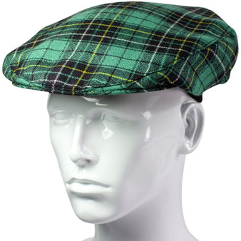 Mens Tartan Flat Cap MacAlpine Ancient Tartan Plaid Design Mens and Womens One size Elasticated Band Comfort Fit Scottish Made