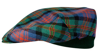 Mens Tartan Flat Cap Logan and MacLennan Ancient Tartan Plaid Design Mens and Womens One size Elasticated Band Comfort Fit Scottish Made