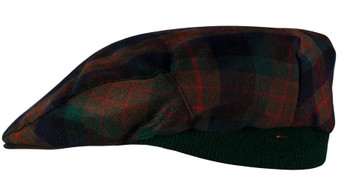 Mens Tartan Flat Cap MacDuff Hunting Modern Tartan Plaid Design Mens and Womens One size Elasticated Band Comfort Fit Scottish Made