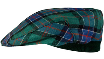 Mens Tartan Flat Cap Sinclair Hunting Ancient Tartan Plaid Design Mens and Womens One size Elasticated Band Comfort Fit Scottish Made