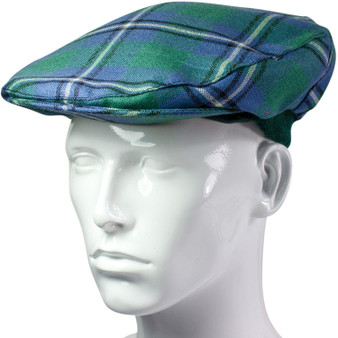 Mens Tartan Flat Cap Irvine Ancient Tartan Plaid Design Mens and Womens One size Elasticated Band Comfort Fit Scottish Made