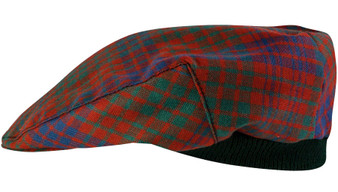 Mens Tartan Flat Cap Ross Ancient Tartan Plaid Design Mens and Womens One size Elasticated Band Comfort Fit Scottish Made