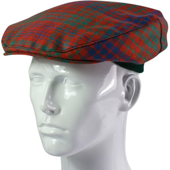 Mens Tartan Flat Cap Ross Ancient Tartan Plaid Design Mens and Womens One size Elasticated Band Comfort Fit Scottish Made