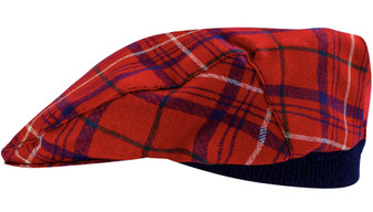 Mens Tartan Flat Cap Rose Modern Tartan Plaid Design Mens and Womens One size Elasticated Band Comfort Fit Scottish Made